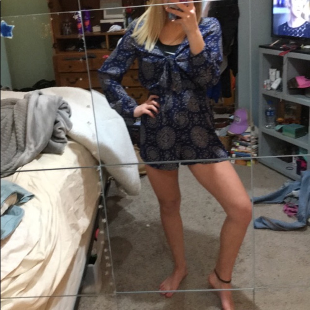 Front tie romper